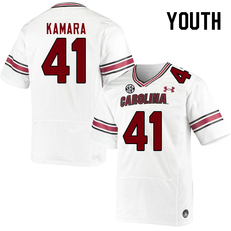 Youth #41 Bangally Kamara South Carolina Gamecocks College Football Jerseys Stitched-White